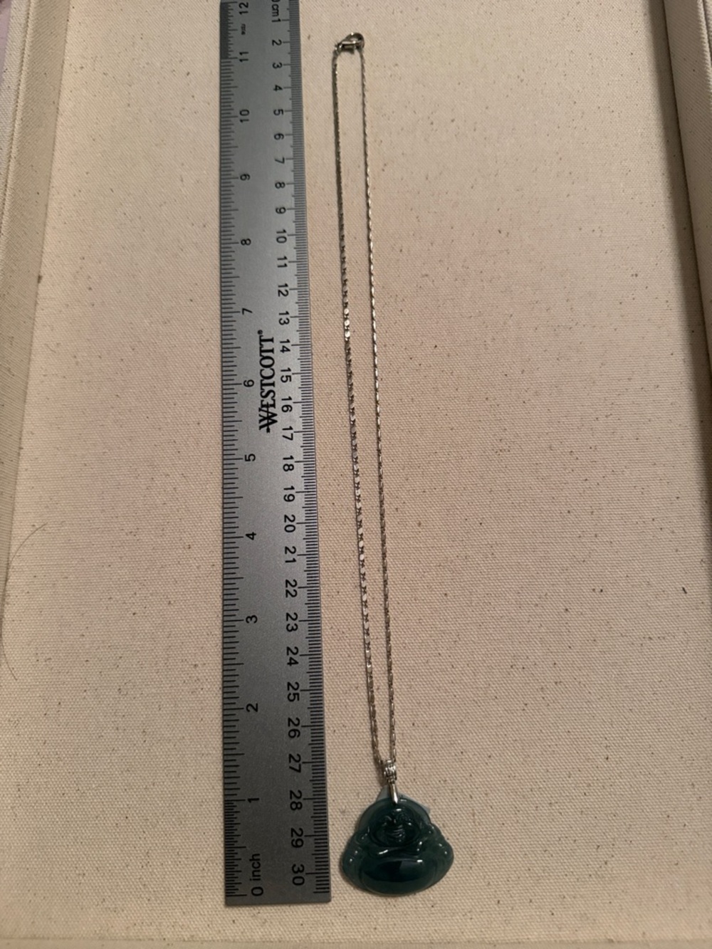 Jade Buddha Pendant Necklace in Teal - Picture 4 of 5